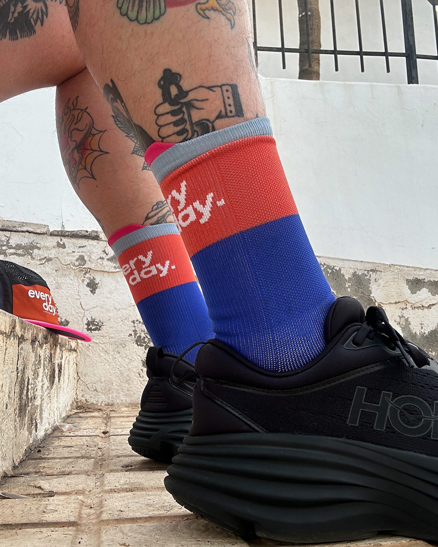 Running Sock - Blue / Burnt Orange