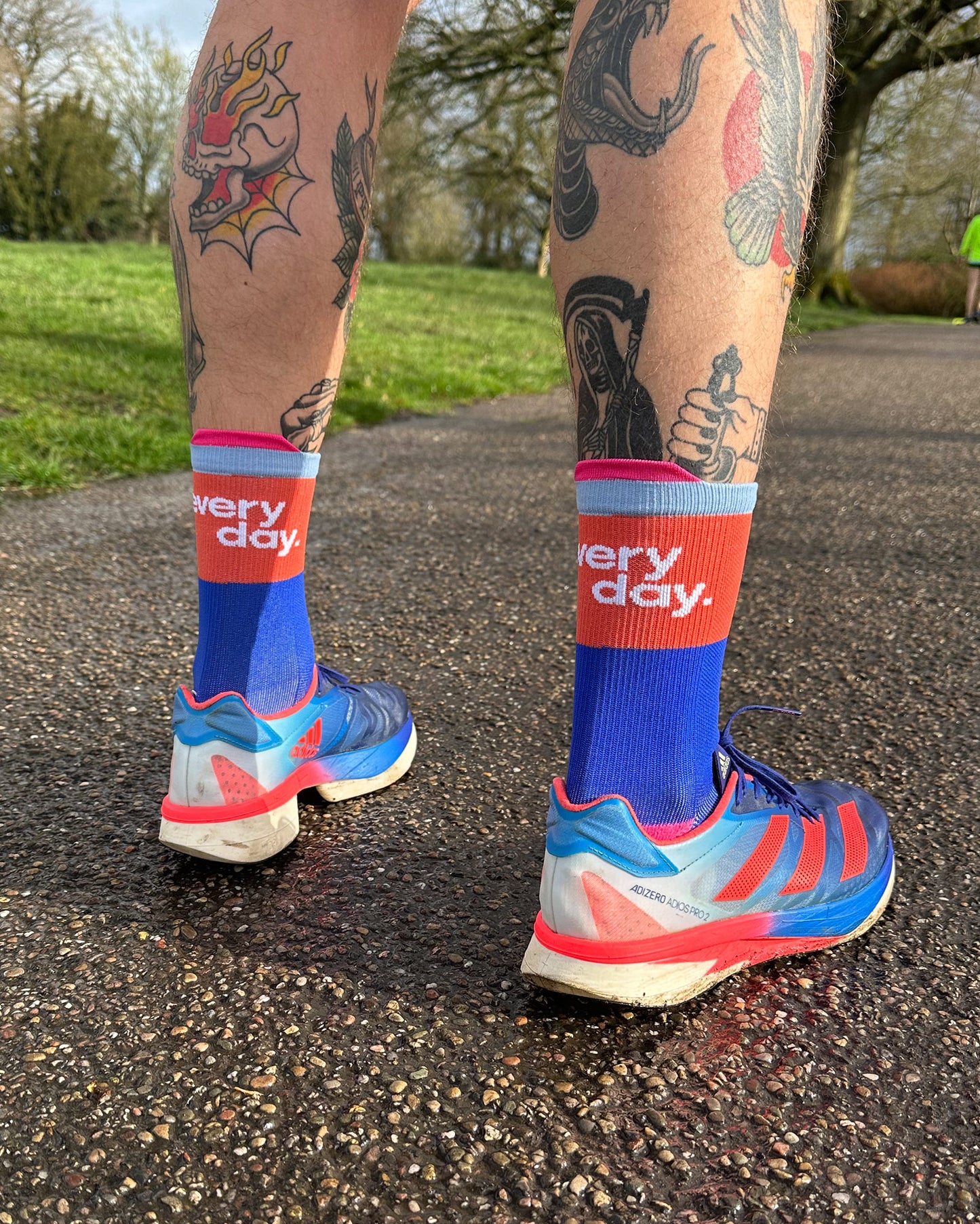 Running Sock - Blue / Burnt Orange