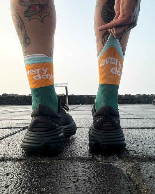 Running Sock - Green Trees / Amber