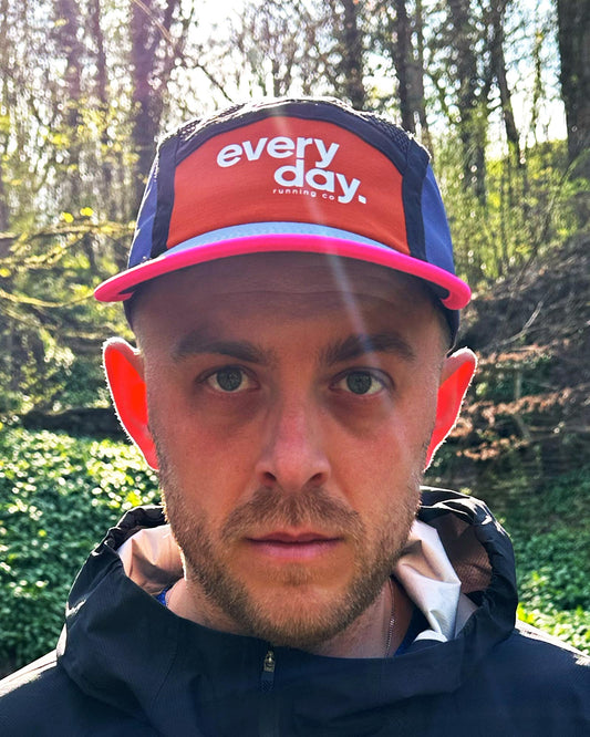 Blue / Burnt Orange / Bright Pink