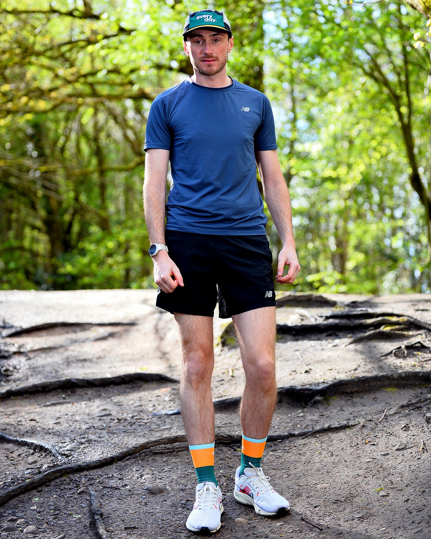 Running Sock - Green Trees / Amber