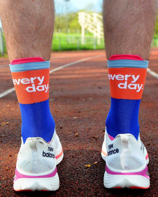 Running Sock - Blue / Burnt Orange