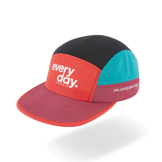 Classic Running Cap - Cherry Red / Teal