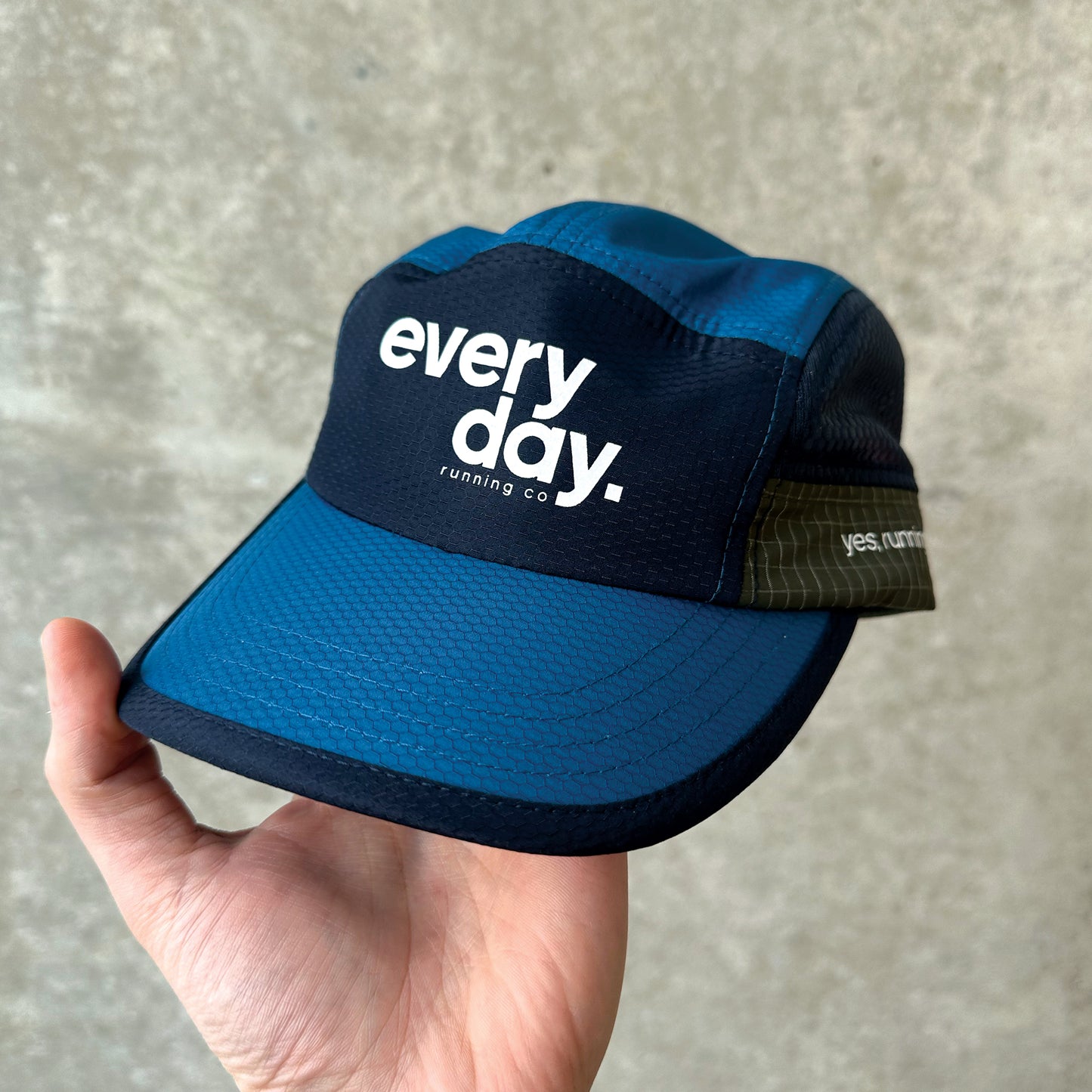 Nylon Running Cap - Azure Blue / Navy