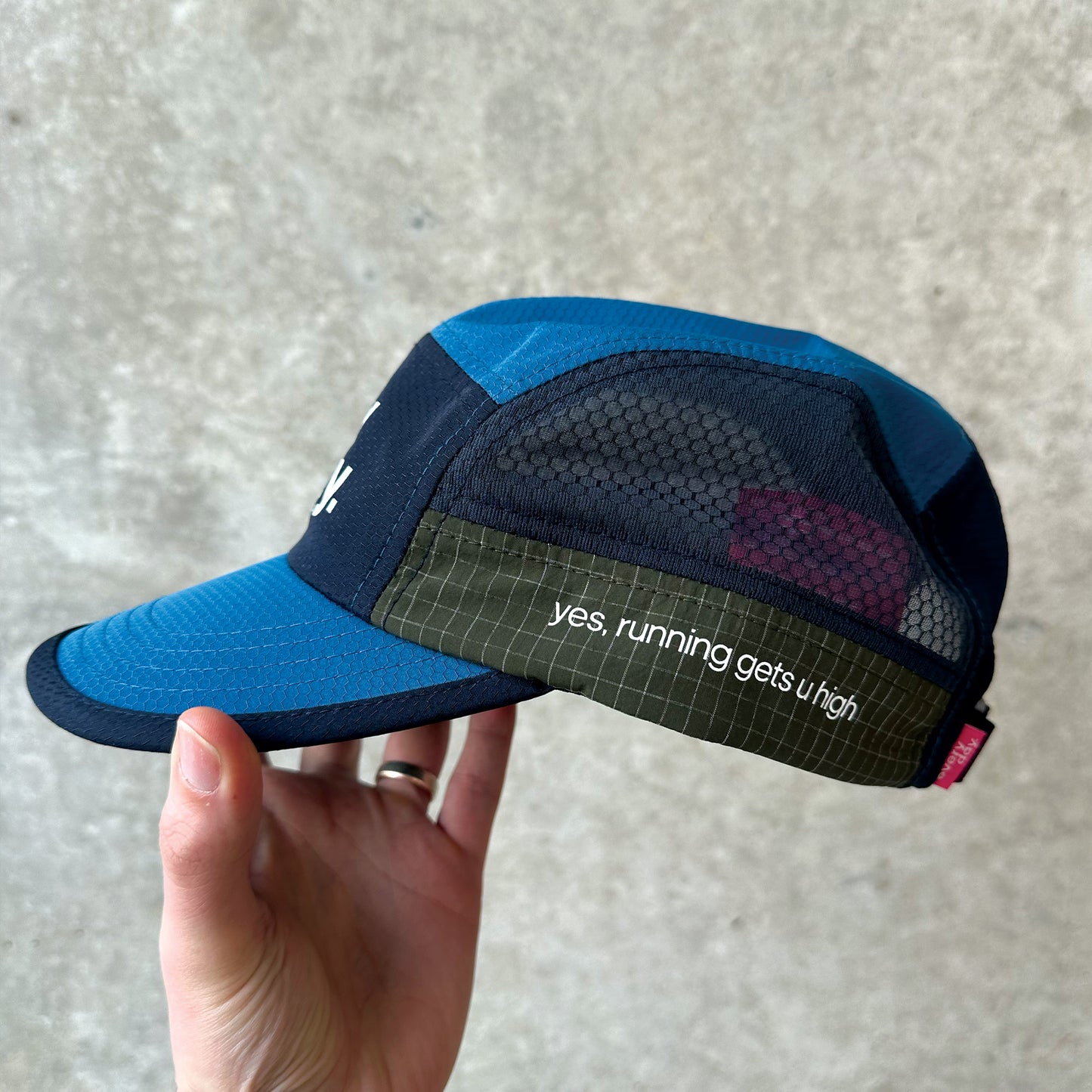 Nylon Running Cap - Azure Blue / Navy