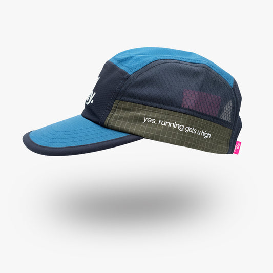 Nylon Running Cap - Azure Blue / Navy