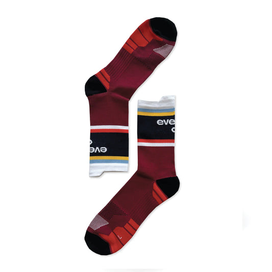 Running Sock Stripe - Cherry Red / Multi