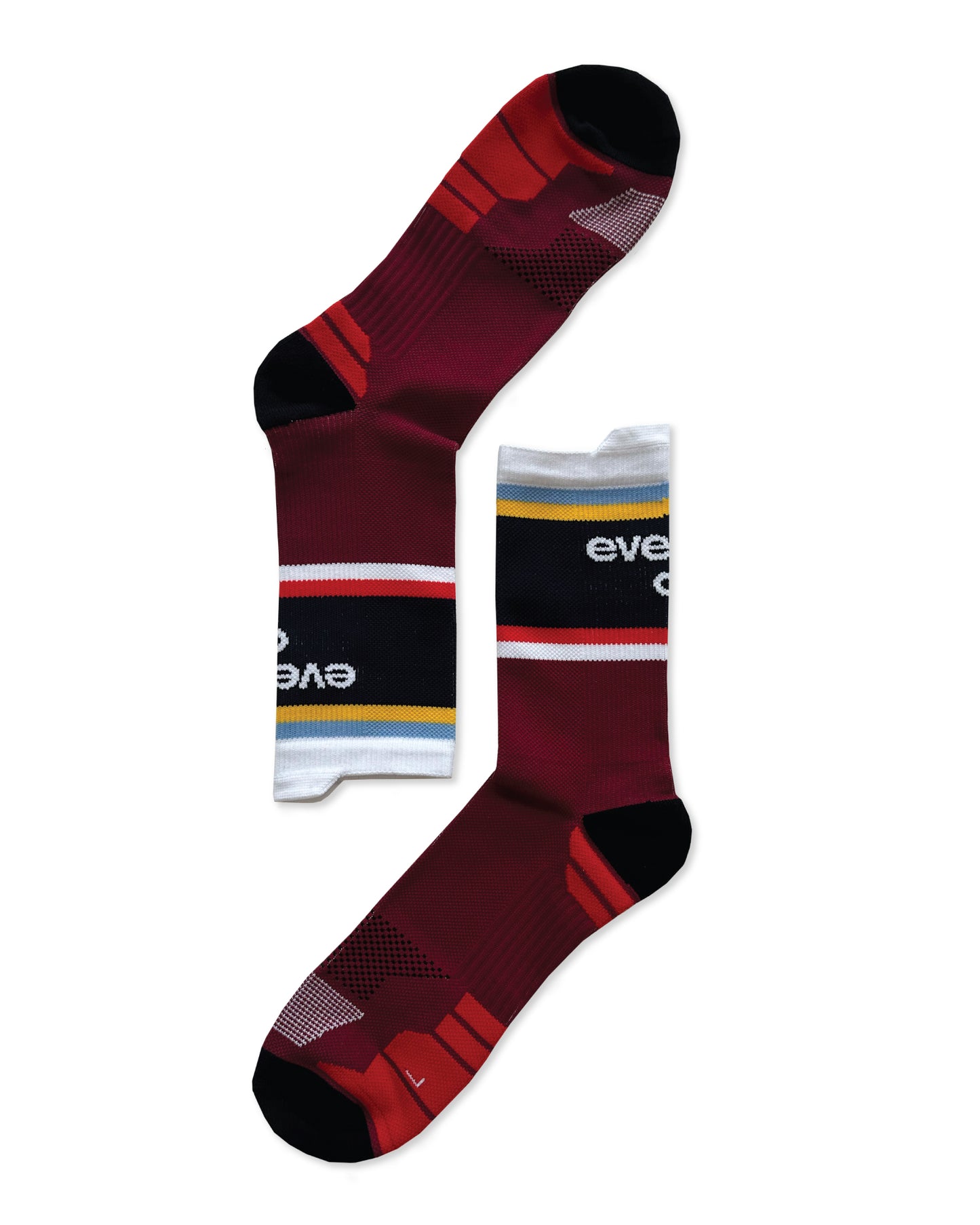 Running Sock Stripe - Cherry Red / Multi